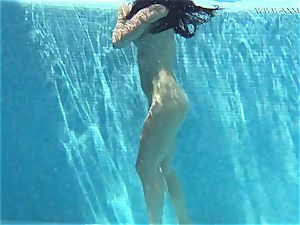 Jessica Lincoln small inked Russian teen in the pool